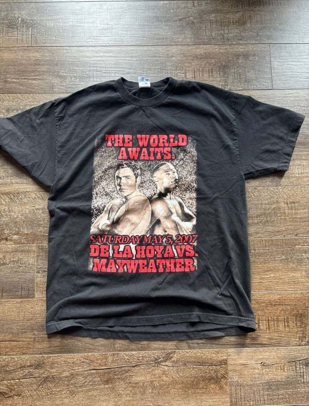 Floyd Mayweather vs Oscar De La Hoya 2007 Men's Size 2XL Black T Shirt
